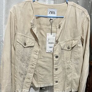 Zara Women's Beige Jean Jacket